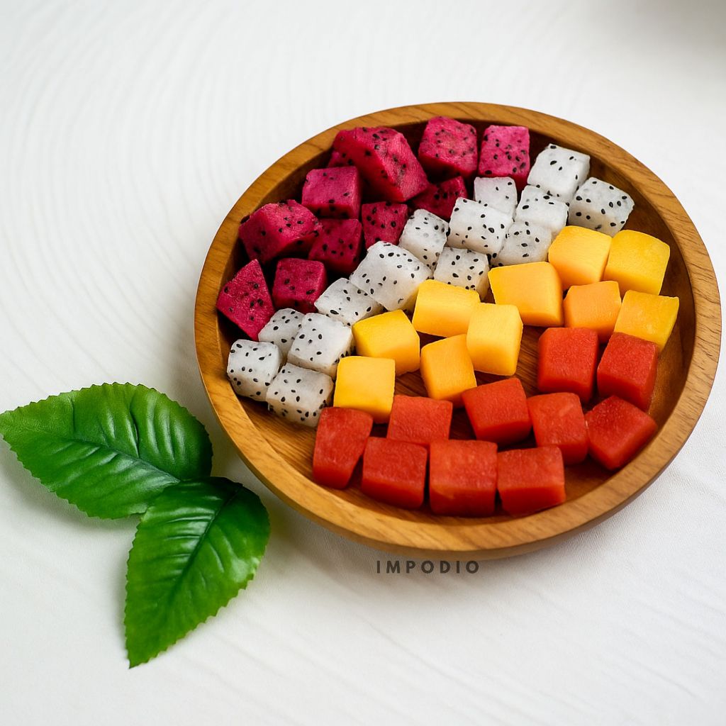 IMPODIO Buah Potong artificial-Buah Naga Mangga Semangka Dekorasi buah potong palsu - Fake Fruits Props Foto Produk