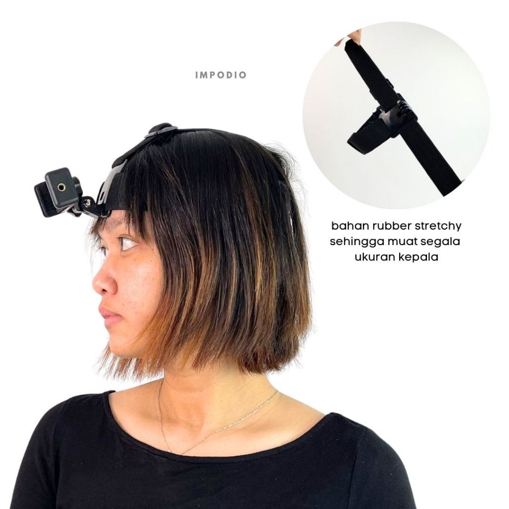 IMPODIO head strap hp tali kepala adjustable non slipe desain handsfree