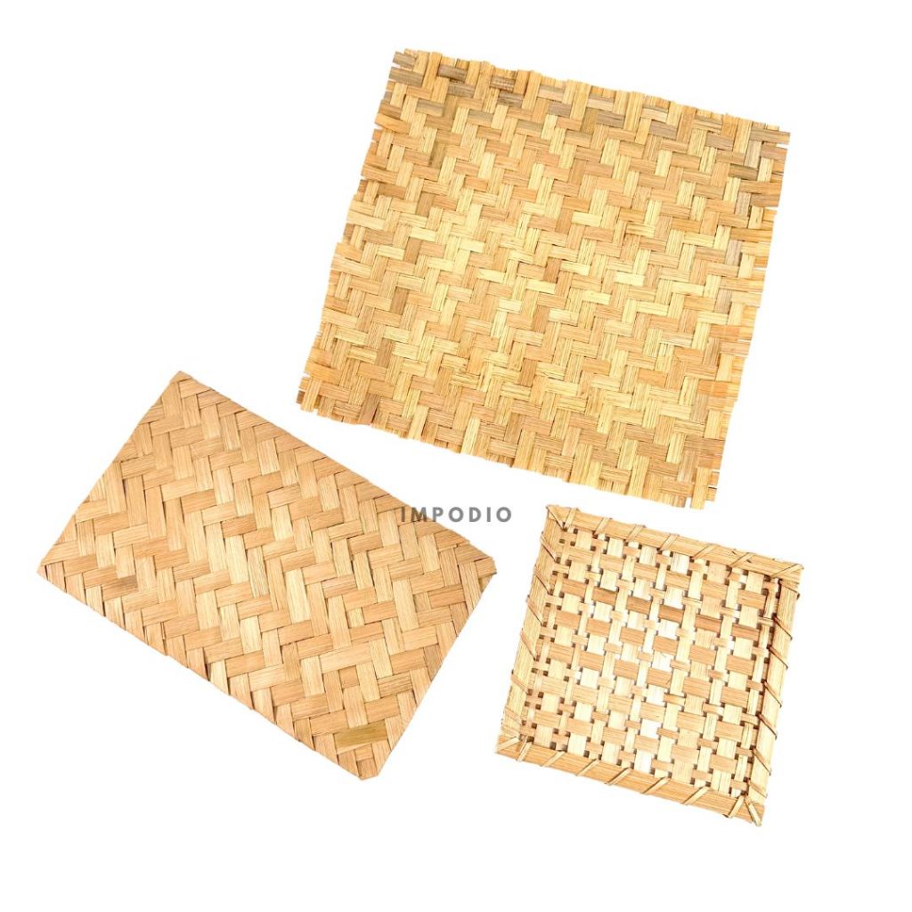 IMPODIO  Placemat Tatakan Anyaman Bambu Ukuran 20x30cm - Alas Bamboo Dekorasi Foto Produk