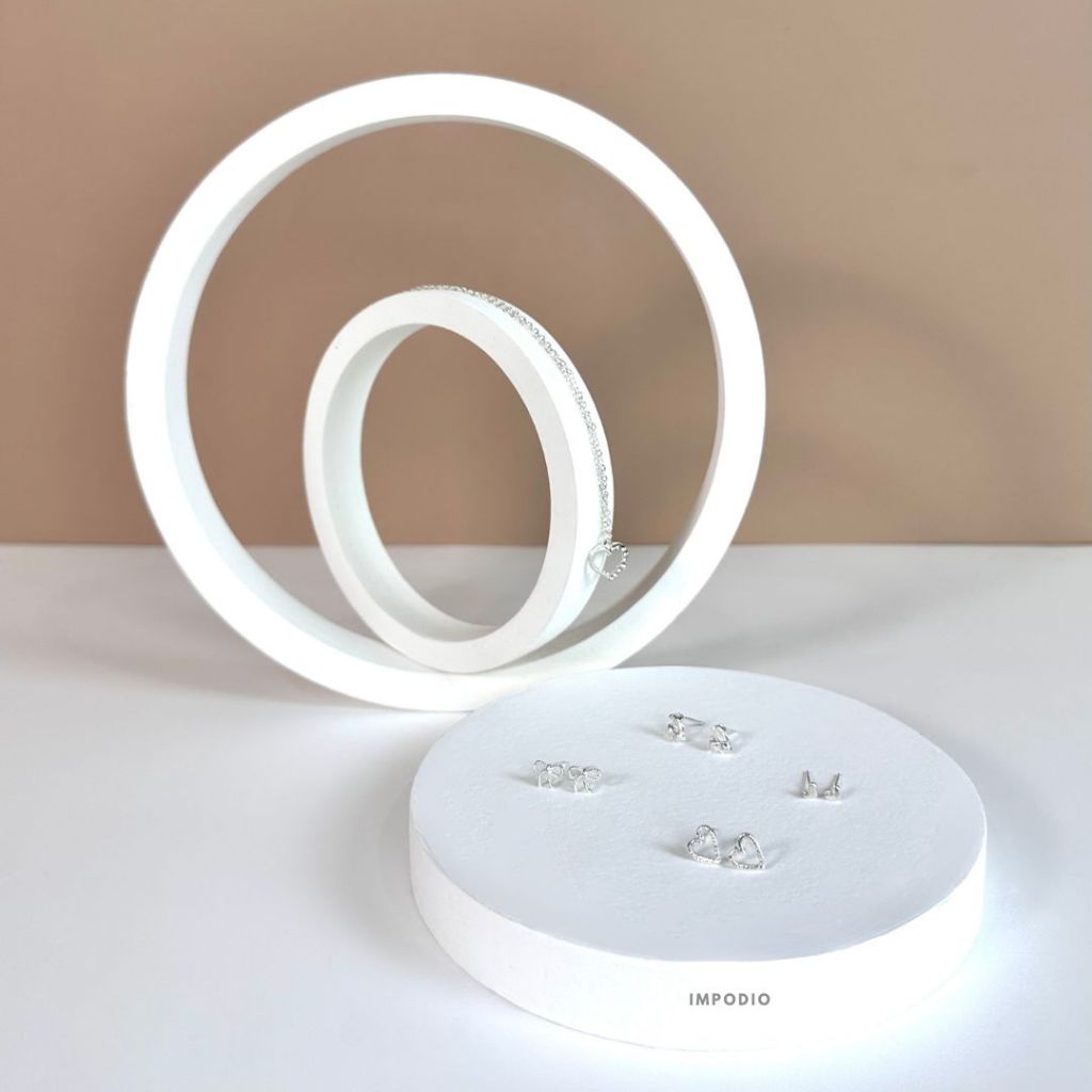 IMPODIO Set 2 pcs Geometry Circle - Round Geometry Photo Props Product Aesthetic - Podium Leveling Photography