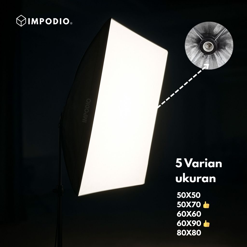 IMPODIO Lighting soflight studio softbox lampu E27 single socket