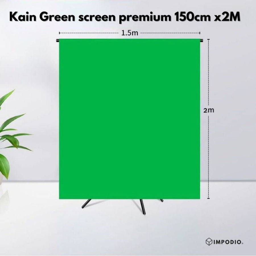 IMPODIO Kain Backdrop Studio HIJAU untuk Fotografi IMPODIO ukuran