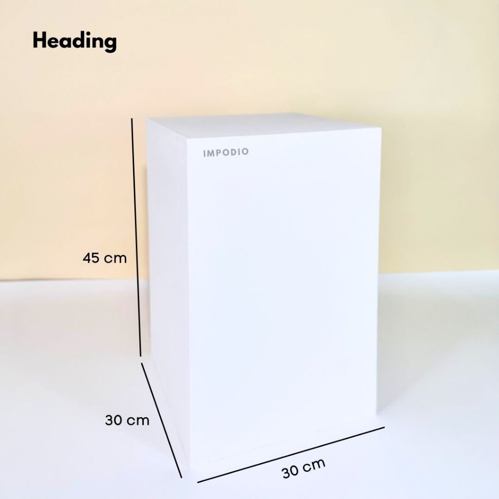 IMPODIO Podium Kotak 3 Variant Ukuran - Properti Photo Studio - kubus kotak leveling - display product photography serbaguna