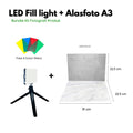IMPODIO Paket Alasfoto SMALL + LED Fill Light -Bundle Kit Fotografi