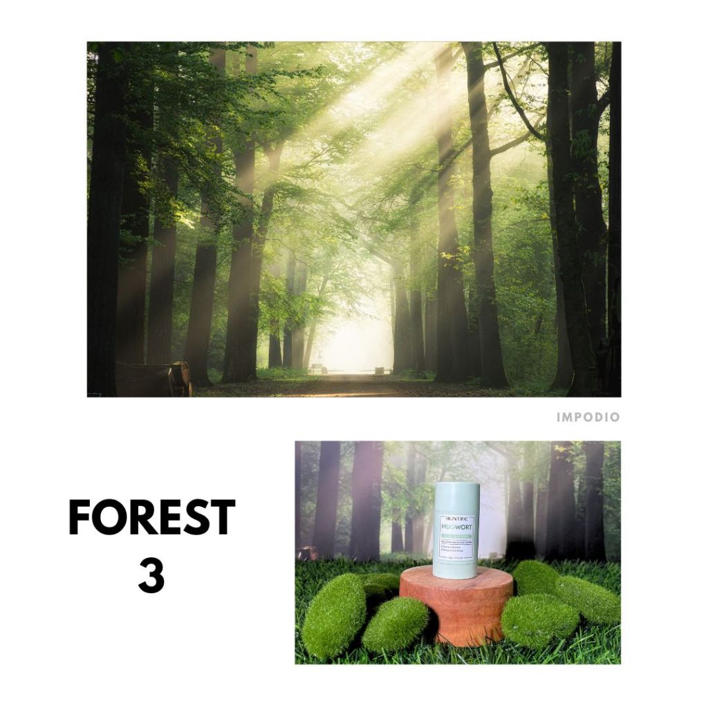 IMPODIO Background Paper Motif Hutan Pepohonan Forest Ukuran 50 x 70 cm - Latar Belakang Aesthetic Alas Fotografi Backdrop Produk