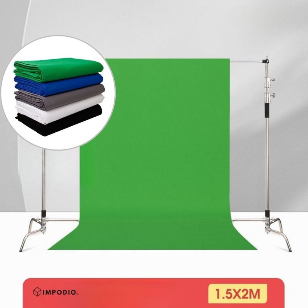 Kain Backdrop Studio HIJAU untuk Fotografi IMPODIO ukuran 150cm x 200cm