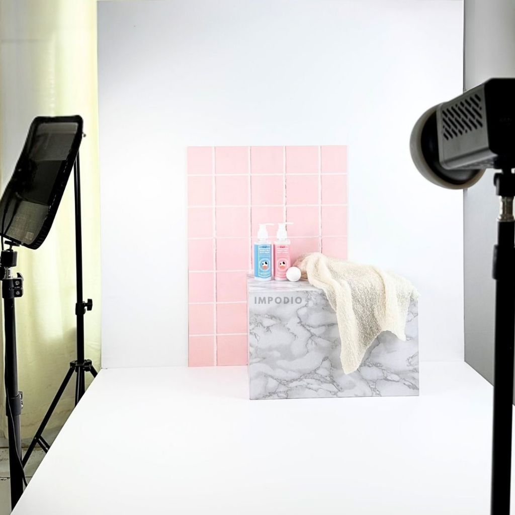 IMPODIO Alasfoto papan motif mosaic dinding 60x44 cm - background foto hardboard