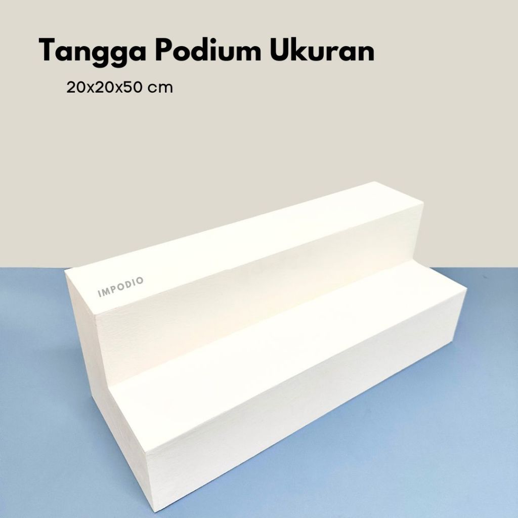 IMPODIO Tangga Podium Kayu 20x20x50 cm - display balok bertingkat - Properti Foto Produk