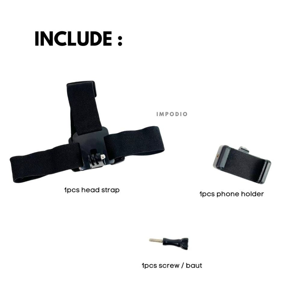 IMPODIO head strap hp tali kepala adjustable non slipe desain handsfree