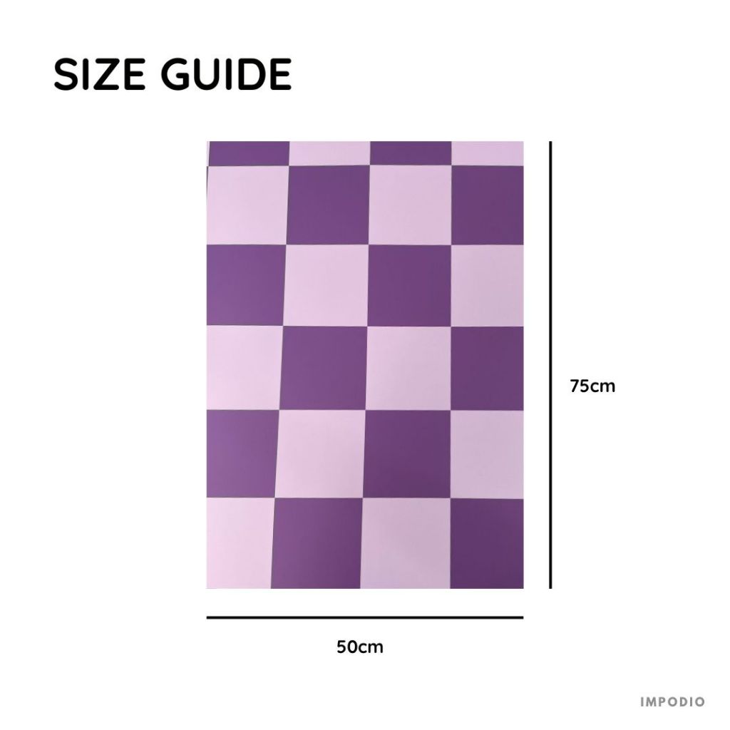 IMPODIO Background Paper Checkered Kotak-Kotak Ukuran 50x75cm - Alas Backdrop Seamless Photography