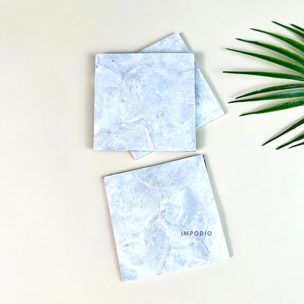 IMPODIO Coaster Kulit Kerang Tatakan Aksesoris Serbaguna - Props Foto Dekorasi Produk