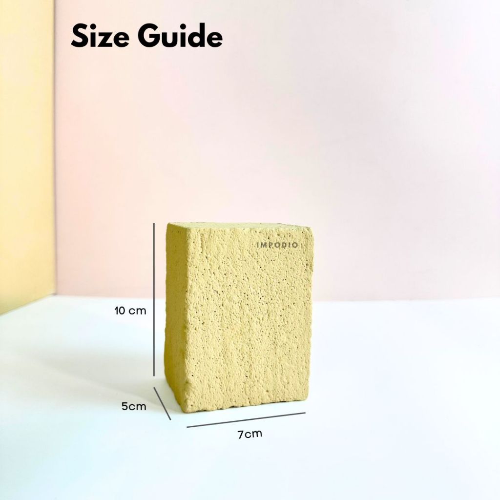 IMPODIO Podium Balok Kubus Concrete Stone Mini Ukuran 7x10x5cm - Props Foto Aesthetic Display Produk