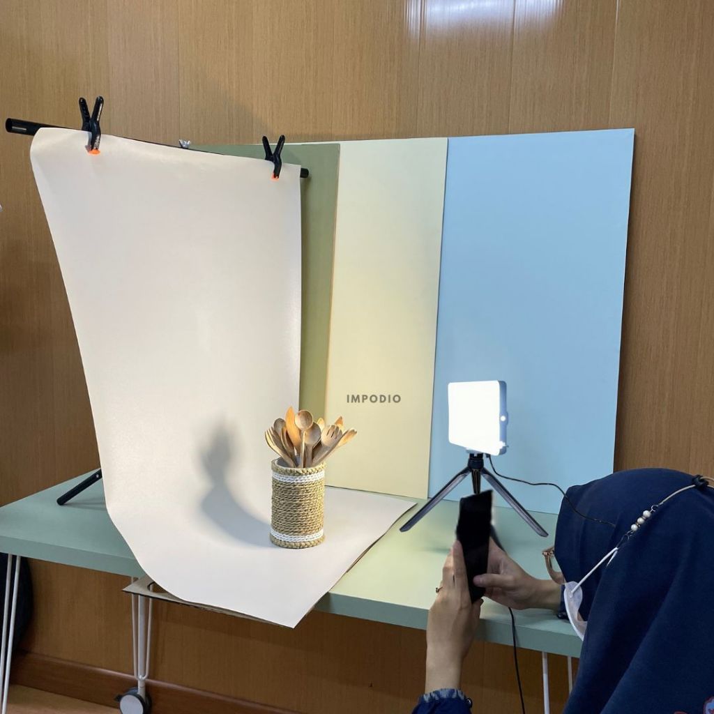 IMPODIO Paket lengkap photo product Background + LED fill