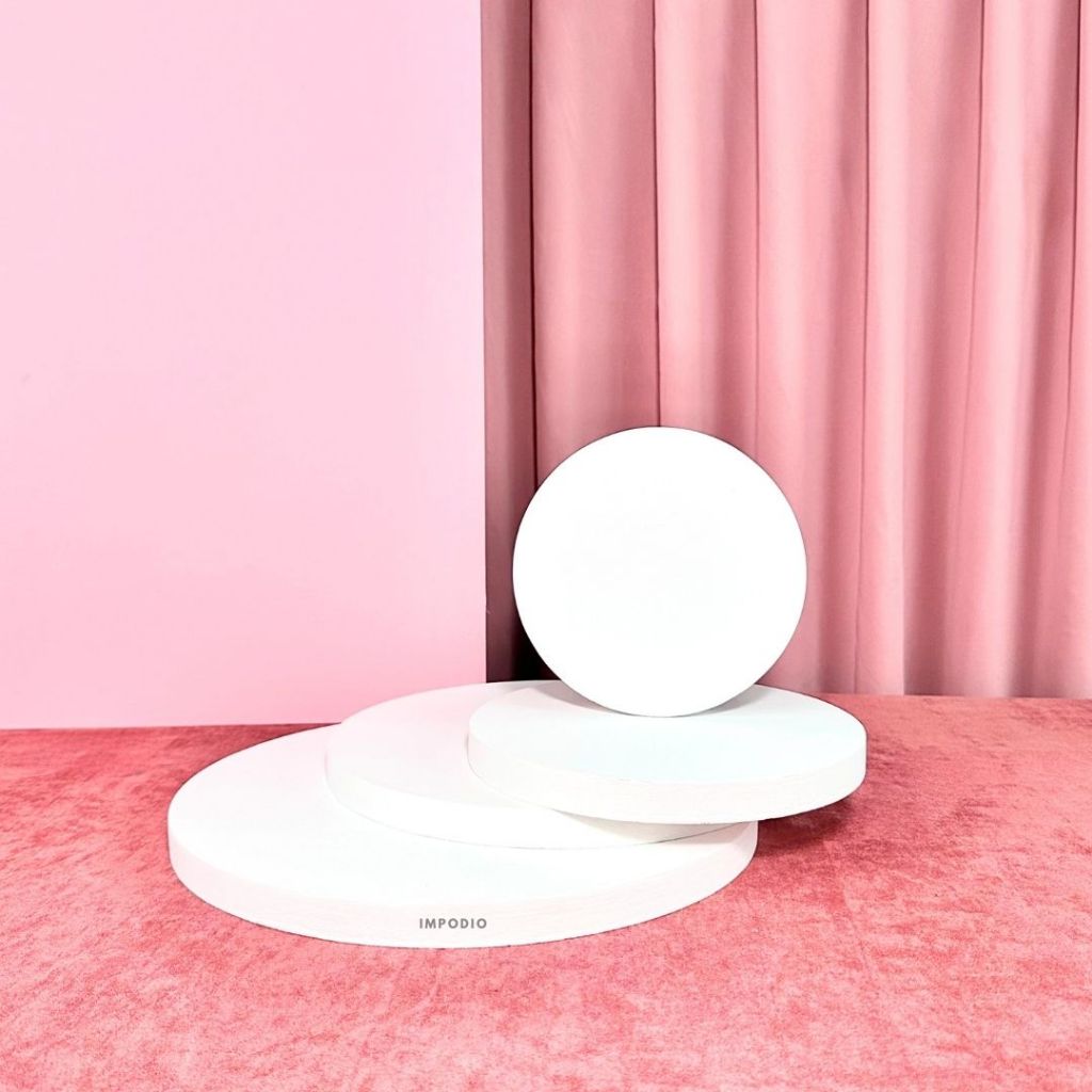 IMPODIO Geometry Bulat Ukuran 15 - 30 cm - Podium Circle Leveling Display Props Photography