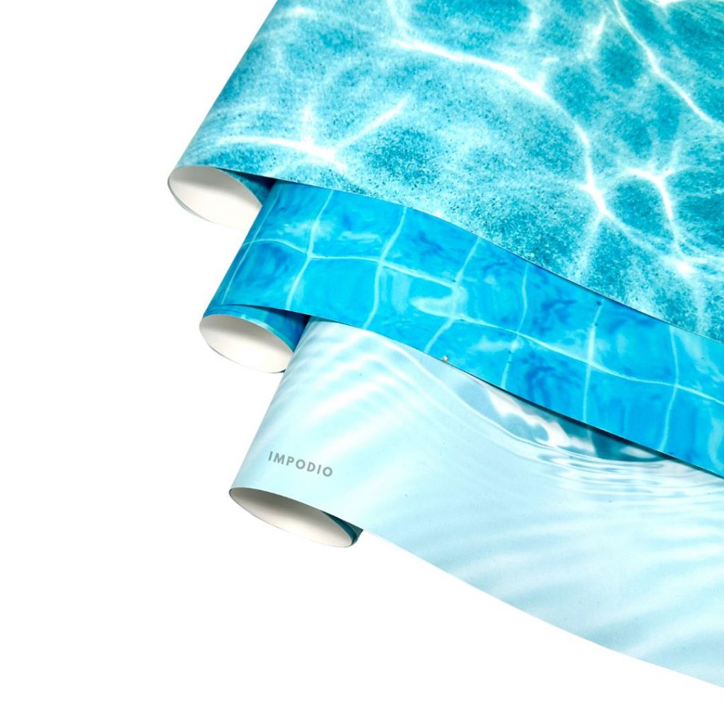 IMPODIO Background Paper Motif Air Water Ukuran 50 x 70 cm - Latar Belakang Pool Aesthetic Alas Fotografi Backdrop Produk