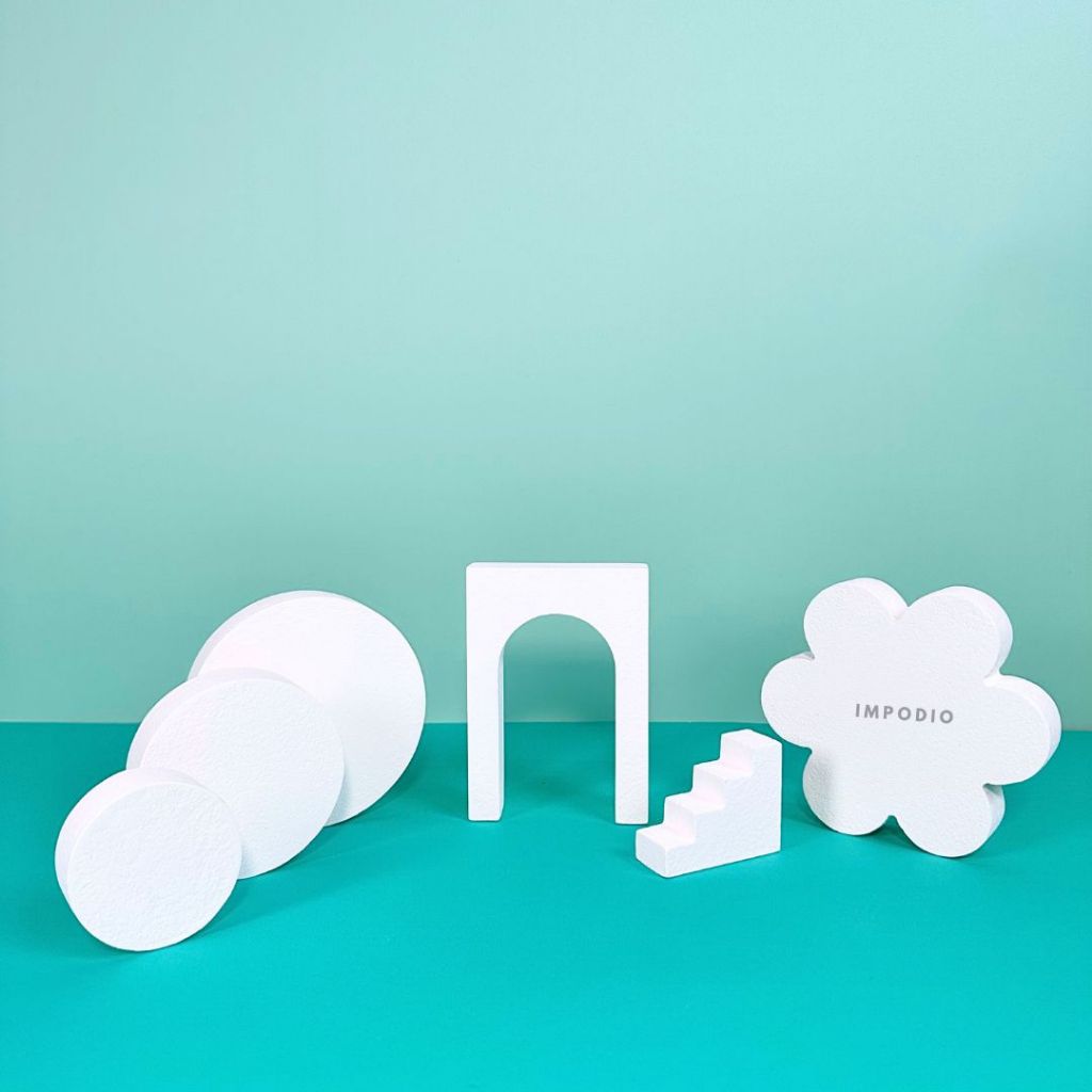 IMPODIO Geometry Mix Shapes Mini Size - Product Shooting Decoration Stand Backdrop Cosmetics Photography sets