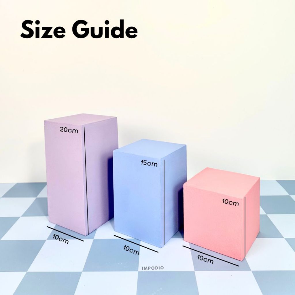 IMPODIO Podium kotak kayu berbagai ukuran dan warna - props foto