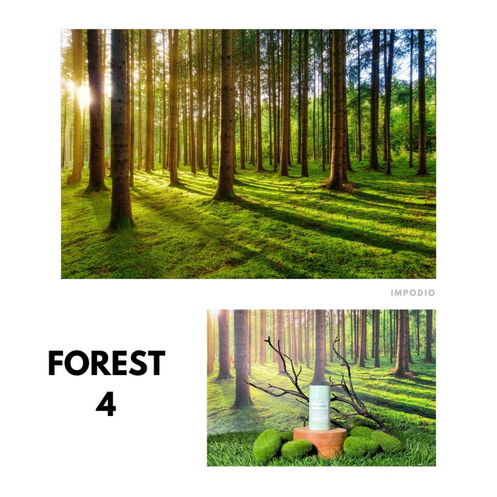 IMPODIO Background Paper Motif Hutan Pepohonan Forest Ukuran 50 x 70 cm - Latar Belakang Aesthetic Alas Fotografi Backdrop Produk