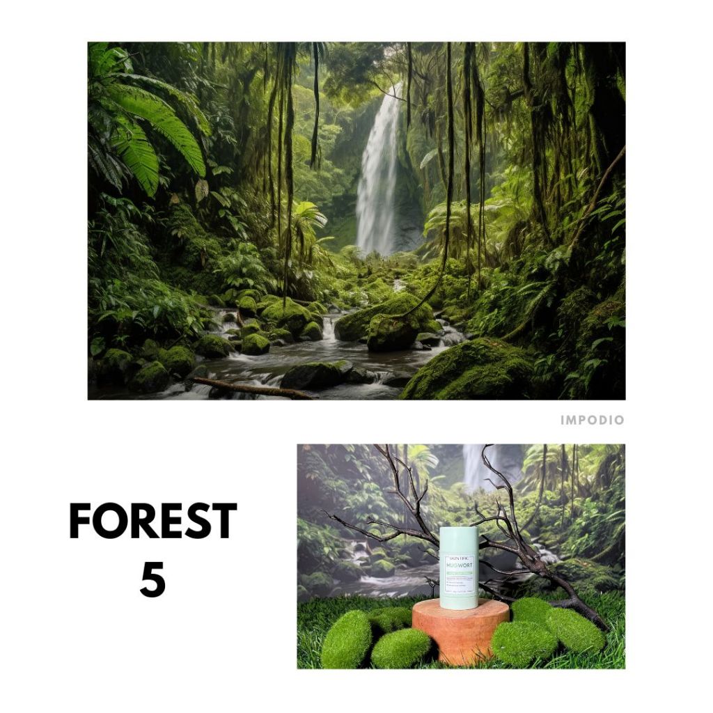 IMPODIO Background Paper Motif Hutan Pepohonan Forest Ukuran 50 x 70 cm - Latar Belakang Aesthetic Alas Fotografi Backdrop Produk