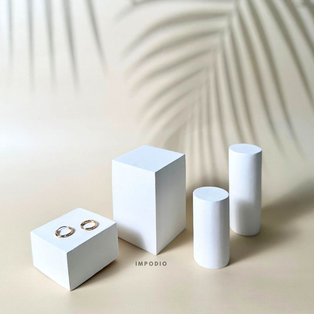 IMPODIO Set Geometry 4pcs Mini Size Balok dan Tabung - Podium Display Produk Mini Dekorasi Photography