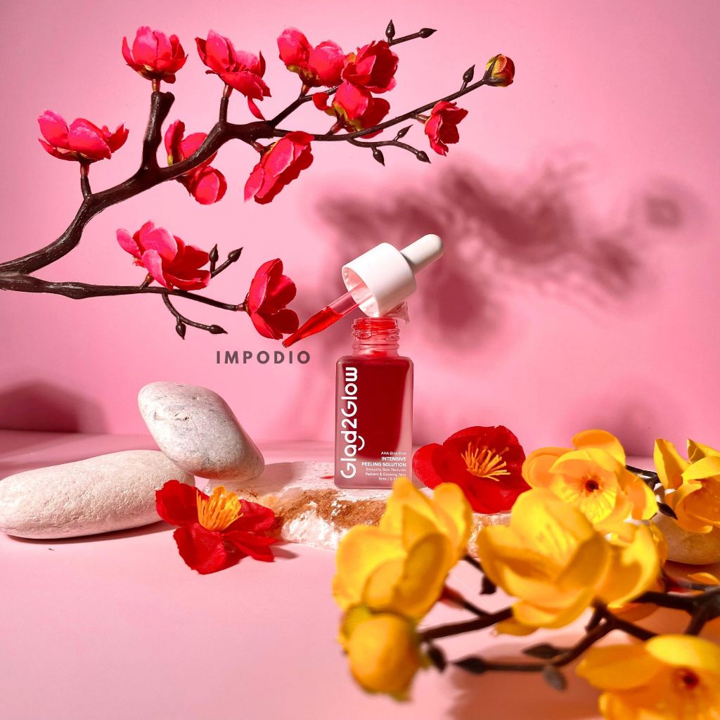 Bunga Sakura Merah IMPODIO Plastik Cherry Blossom Flower Artificial - Dekorasi Imlek