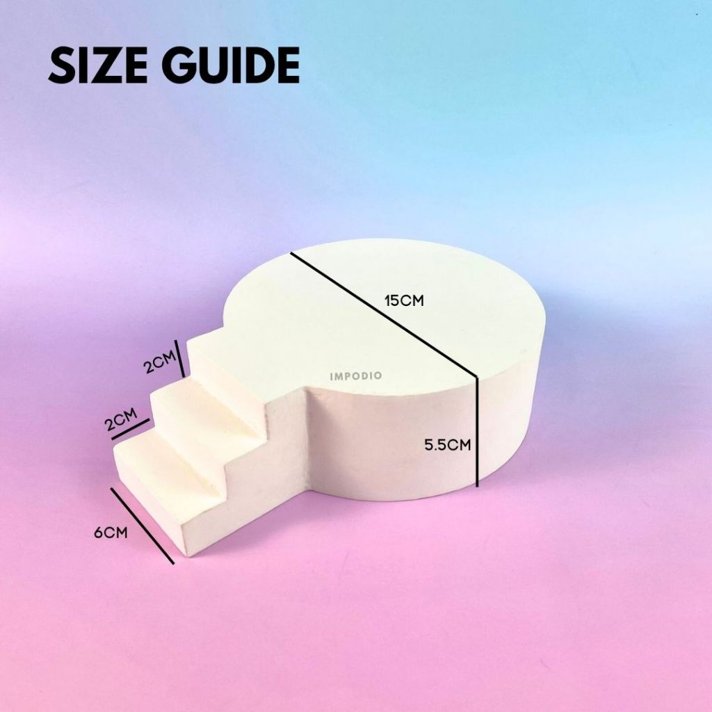 IMPODIO Podium Stage Bulat Dengan Tangga - Display Produk Miniatur Dekorasi Props Foto