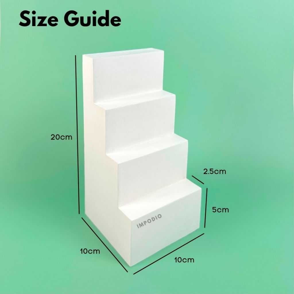 IMPODIO Geometry Tangga Ukuran 10x10x20 cm - Podium Tangga Display Skincare / acc / lainnya Props Photography