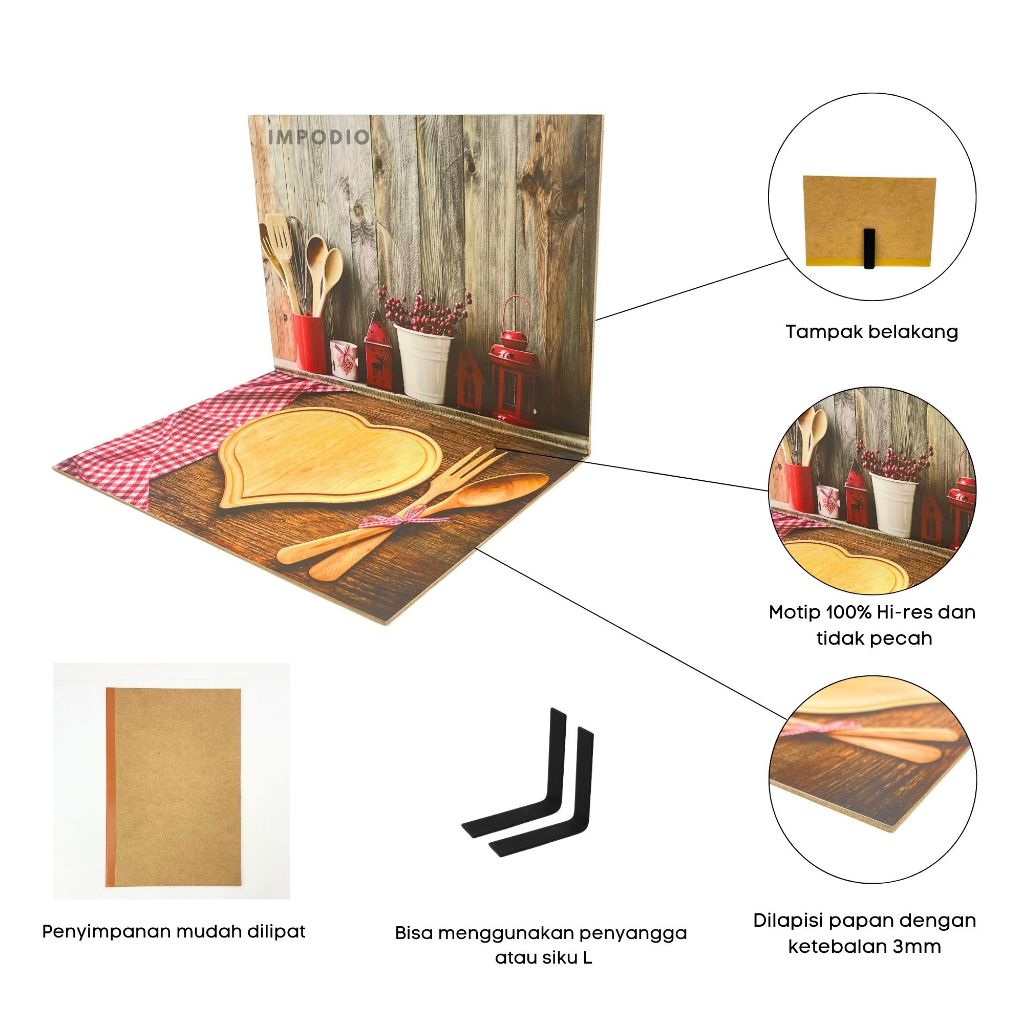 IMPODIO Paket Alasfoto SMALL + LED Fill Light -Bundle Kit Fotografi Produk