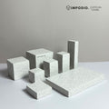 IMPODIO Display Stand Kayu Motif Terrazzo - Kubus Geometri Display Props foto Produk Skincare & Perhiasan