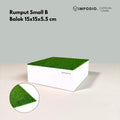 IMPODIO Podium Kotak Alas Rumput Sintetis Ukuran 15x15cm - Props Foto Produk Display Risers Miniatur Action Figure Aesthetic Studio Foto
