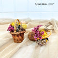 IMPODIO mini preserved flower basket – mini bouquet keranjang dekorasi aesthetic untuk foto produk & gift