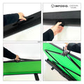 IMPODIO Green Screen 150x200cm Roll Up Portable Pull Up Stand Ground – Backdrop Background Foto Studio, Video, Live Streaming, Chroma Key & Konten Kreator