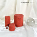 IMPODIO Set 3 PCS Mini Geometry Texture Cylinder Podium Terracotta – Properti Foto Produk Display Stand Aesthetic