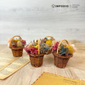 IMPODIO mini preserved flower basket – mini bouquet keranjang dekorasi aesthetic untuk foto produk & gift