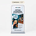 IMPODIO Banner Standing Frame Poster Display 80x180cm - Stand Banner Custom Kokoh untuk Promosi Toko Cafe Pameran dan Event Organizer