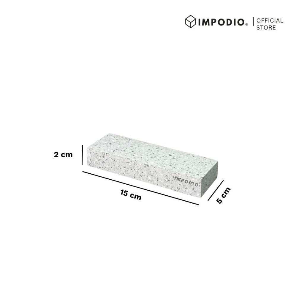 IMPODIO Display Stand Kayu Motif Terrazzo - Kubus Geometri Display Props foto Produk Skincare & Perhiasan