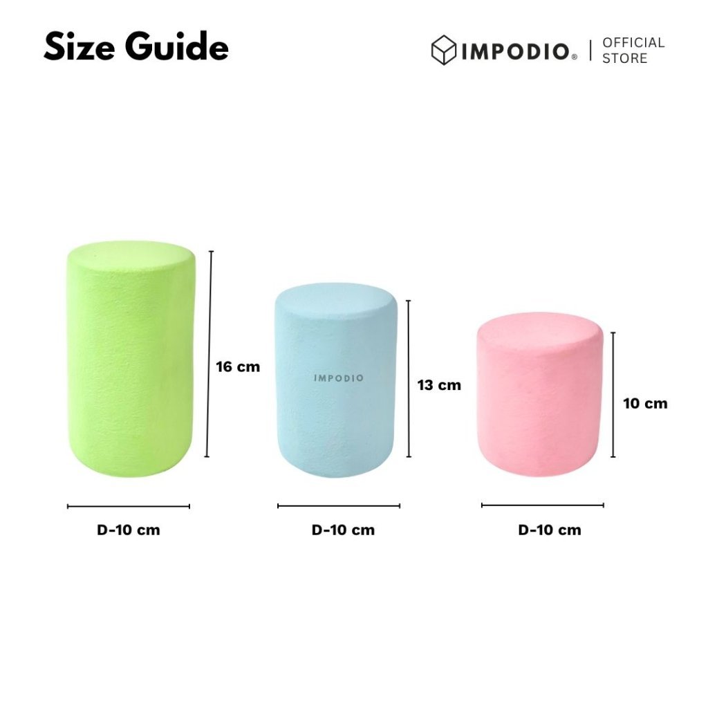 IMPODIO Mini Podium Silinder Geometry Bulat Pastel – Properti Foto Produk, Display Stand, Flatlay, Dekorasi Meja Estetik