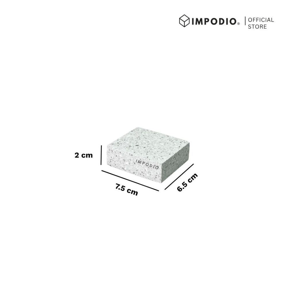 IMPODIO Display Stand Kayu Motif Terrazzo - Kubus Geometri Display Props foto Produk Skincare & Perhiasan
