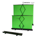 IMPODIO Green Screen 150x200cm Roll Up Portable Pull Up Stand Ground – Backdrop Background Foto Studio, Video, Live Streaming, Chroma Key & Konten Kreator
