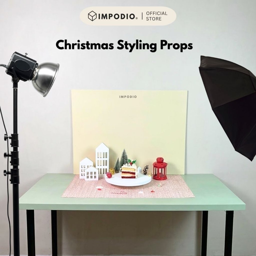 IMPODIO Christmas Styling Props – Perlengkapan Foto Produk Tema Natal, Dekorasi Xmas & Flatlay Photography