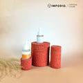 IMPODIO Set 3 PCS Mini Geometry Texture Cylinder Podium Terracotta – Properti Foto Produk Display Stand Aesthetic