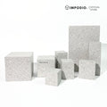 IMPODIO Display Stand Kayu Motif Terrazzo - Kubus Geometri Display Props foto Produk Skincare & Perhiasan