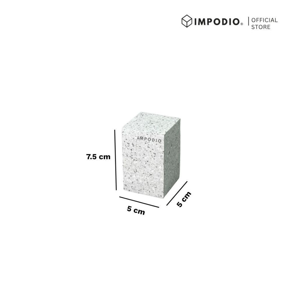 IMPODIO Display Stand Kayu Motif Terrazzo - Kubus Geometri Display Props foto Produk Skincare & Perhiasan