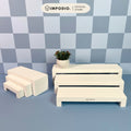 IMPODIO Rak Hoop Display Susun Produk Kayu Minimalis Set 3 Ukuran - Stand Foto Produk Aesthetic Mix Warna