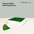 IMPODIO Podium Kotak Alas Rumput Sintetis Ukuran 15x15cm - Props Foto Produk Display Risers Miniatur Action Figure Aesthetic Studio Foto
