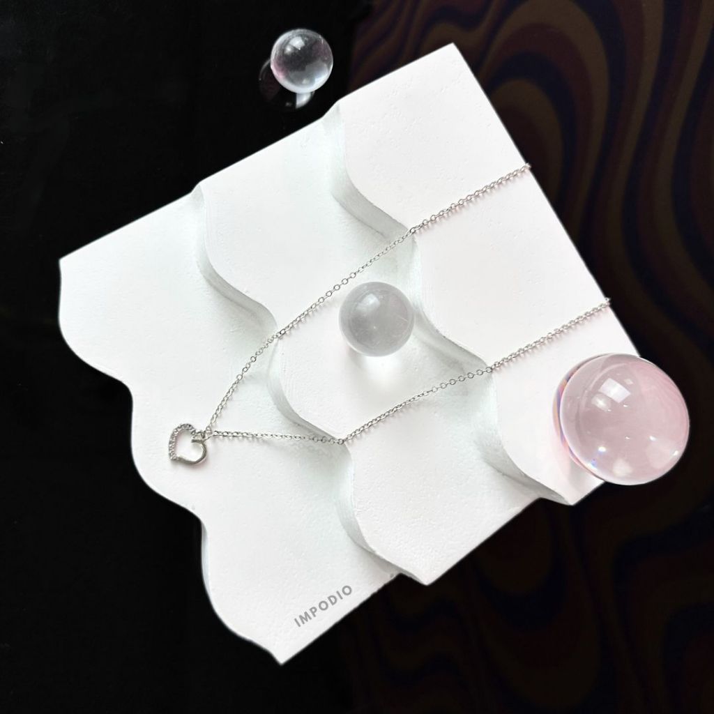 IMPODIO Tangga Mini Display Wavy - Riser Properti Foto Produk Aesthetic 3 Tingkat