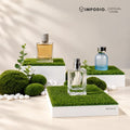 IMPODIO Podium Kotak Alas Rumput Sintetis Ukuran 15x15cm - Props Foto Produk Display Risers Miniatur Action Figure Aesthetic Studio Foto