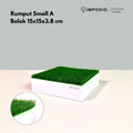 IMPODIO Podium Kotak Alas Rumput Sintetis Ukuran 15x15cm - Props Foto Produk Display Risers Miniatur Action Figure Aesthetic Studio Foto