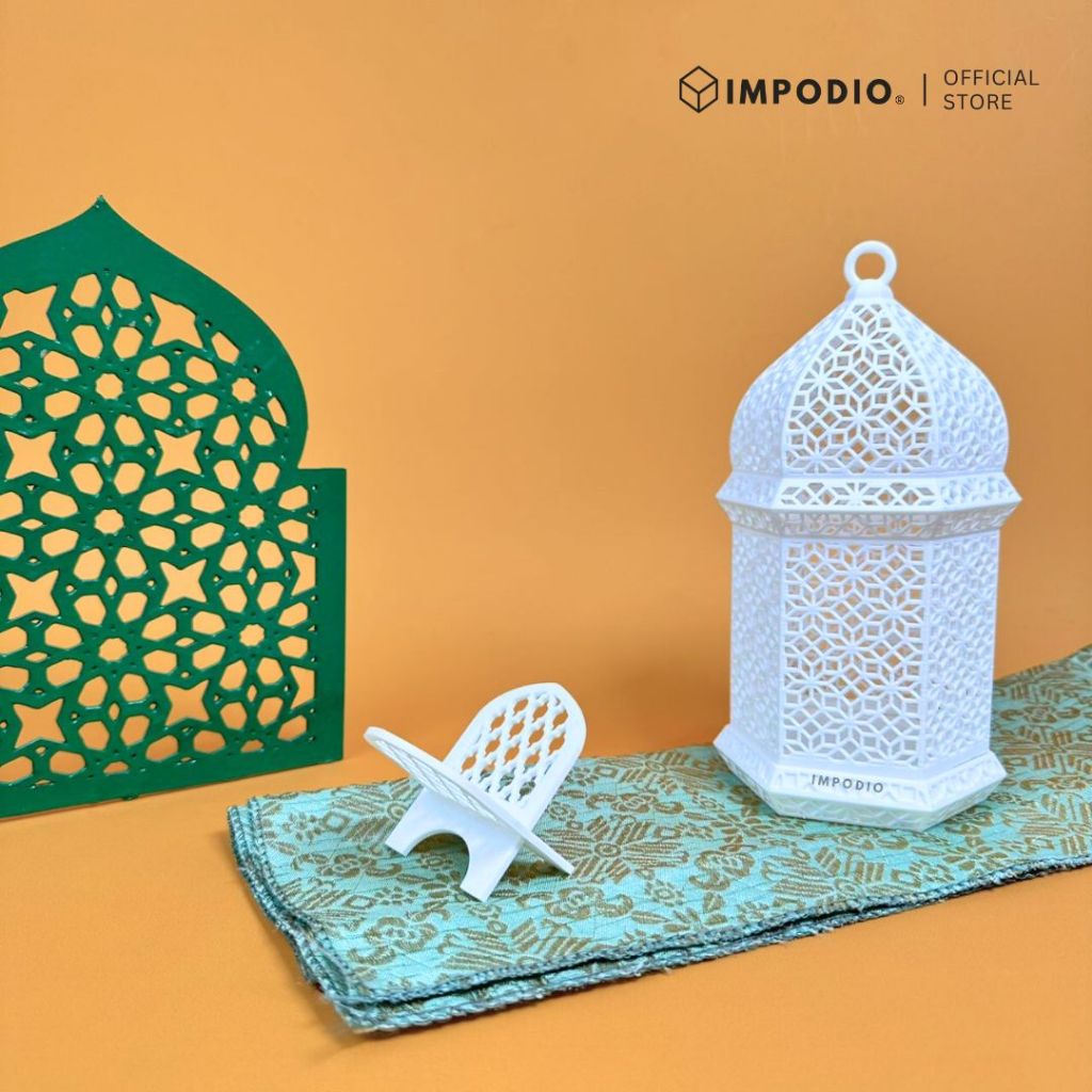IMPODIO Ornamen Ramadhan Minimalis / Pajangan Meja Dekorasi Masjid Lebaran / Properti Foto Idul Fitri Masjid Bulan Sabit Aesthetic