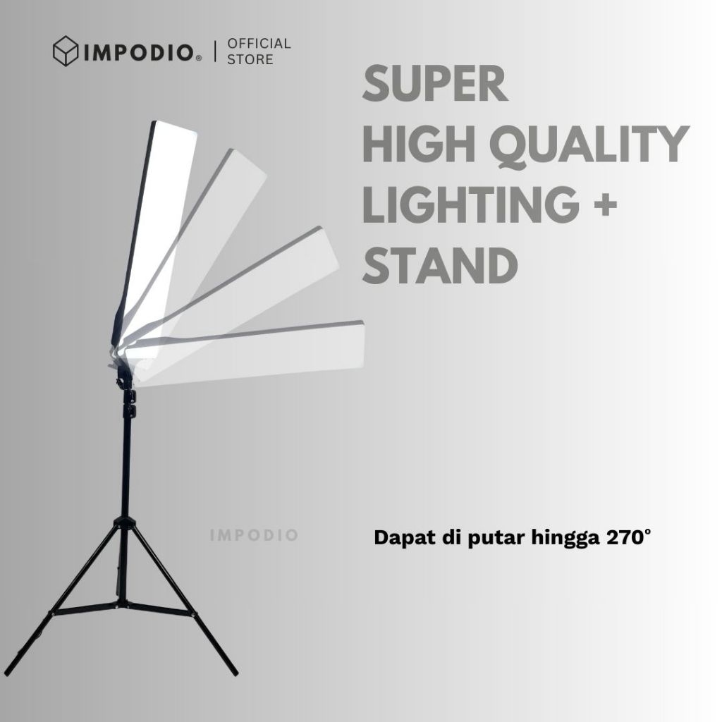 IMPODIO LuxBlade 100W Soft Light - Lampu Studio Live Stream & Foto Produk 2500 - 6500k + Tripod stand